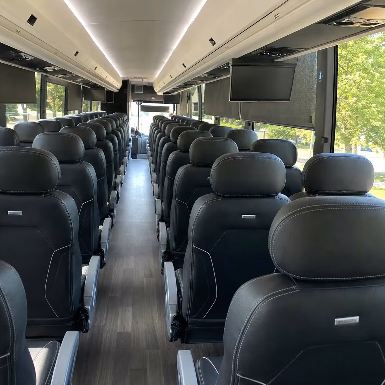 56 passenger charter bus interior